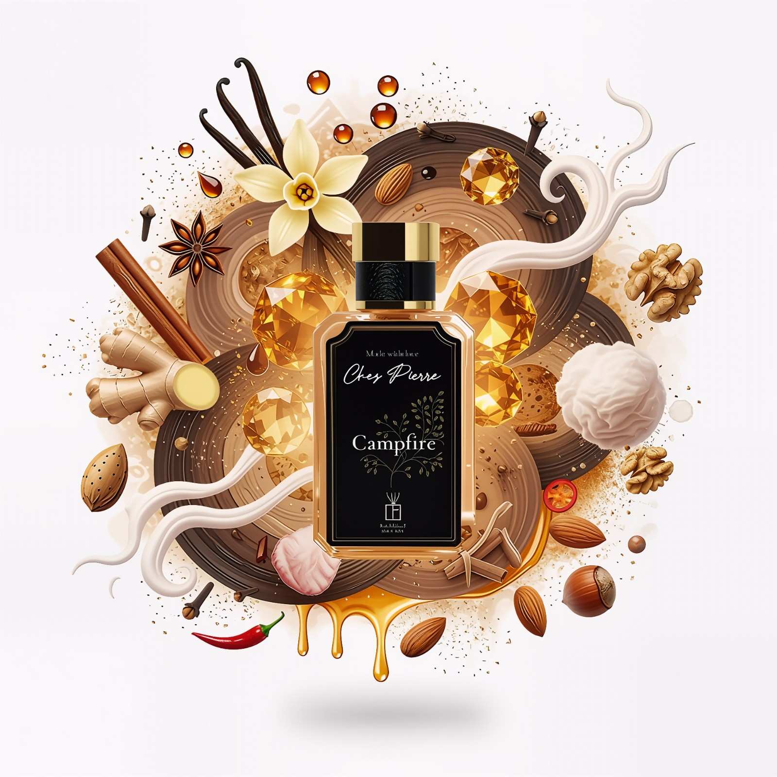 CAMPFIRE by Chez Pierre — smoky wood and vanilla Extrait de Parfum 50ml by Opulent Perfumes UAE