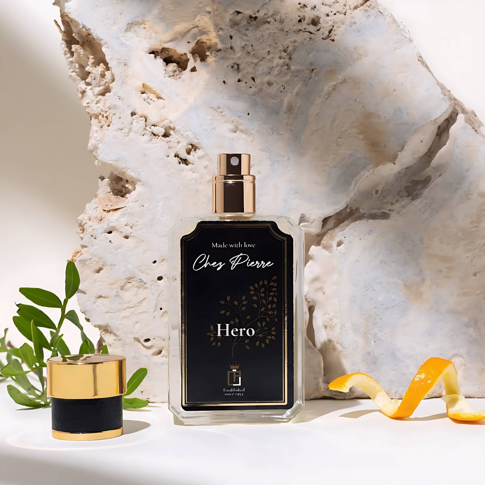 HERO by Chez Pierre — warm citrus, oud and sandalwood French oil perfume for men by Opulent Perfumes UAE
