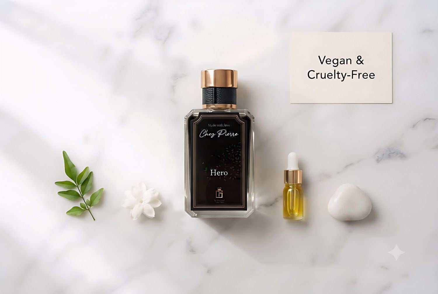 Vegan cruelty-free pure French oil perfume UAE 2026 — Chez Pierre Extrait de Parfum at Opulent Perfumes, no headache clean ingredients