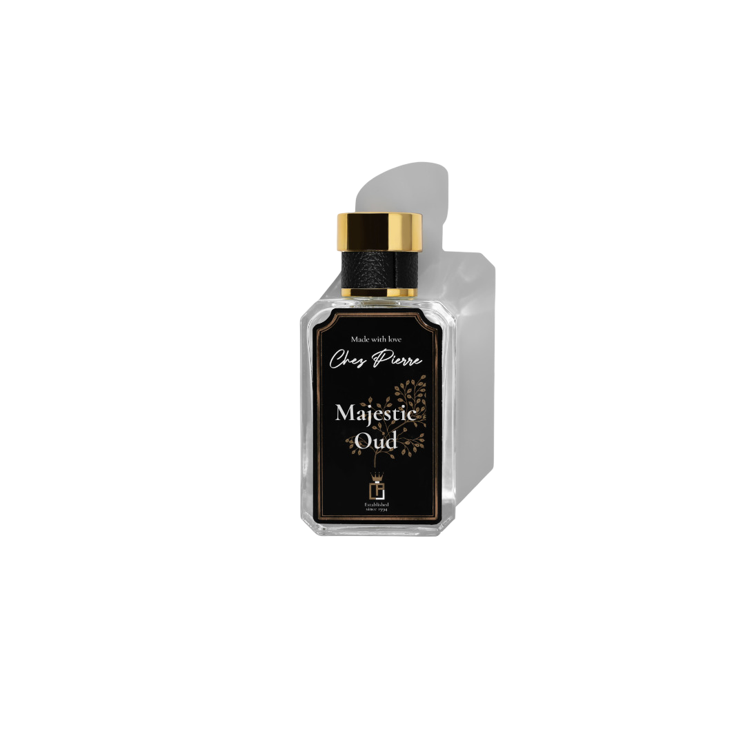 Majestic Oud by Chez Pierre – inspired by Oud for Greatness, Initio Parfums, powerful oud French oil perfume from Opulent Perfumes UAE.