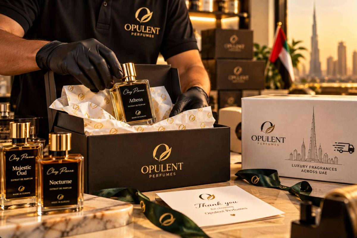 Opulent Perfumes UAE preparing perfume orders for delivery