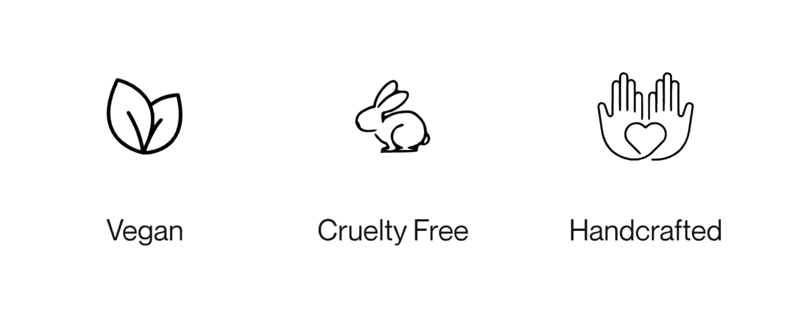 Vegan, cruelty-free, handcrafted, unisex and long-lasting perfume quality badges