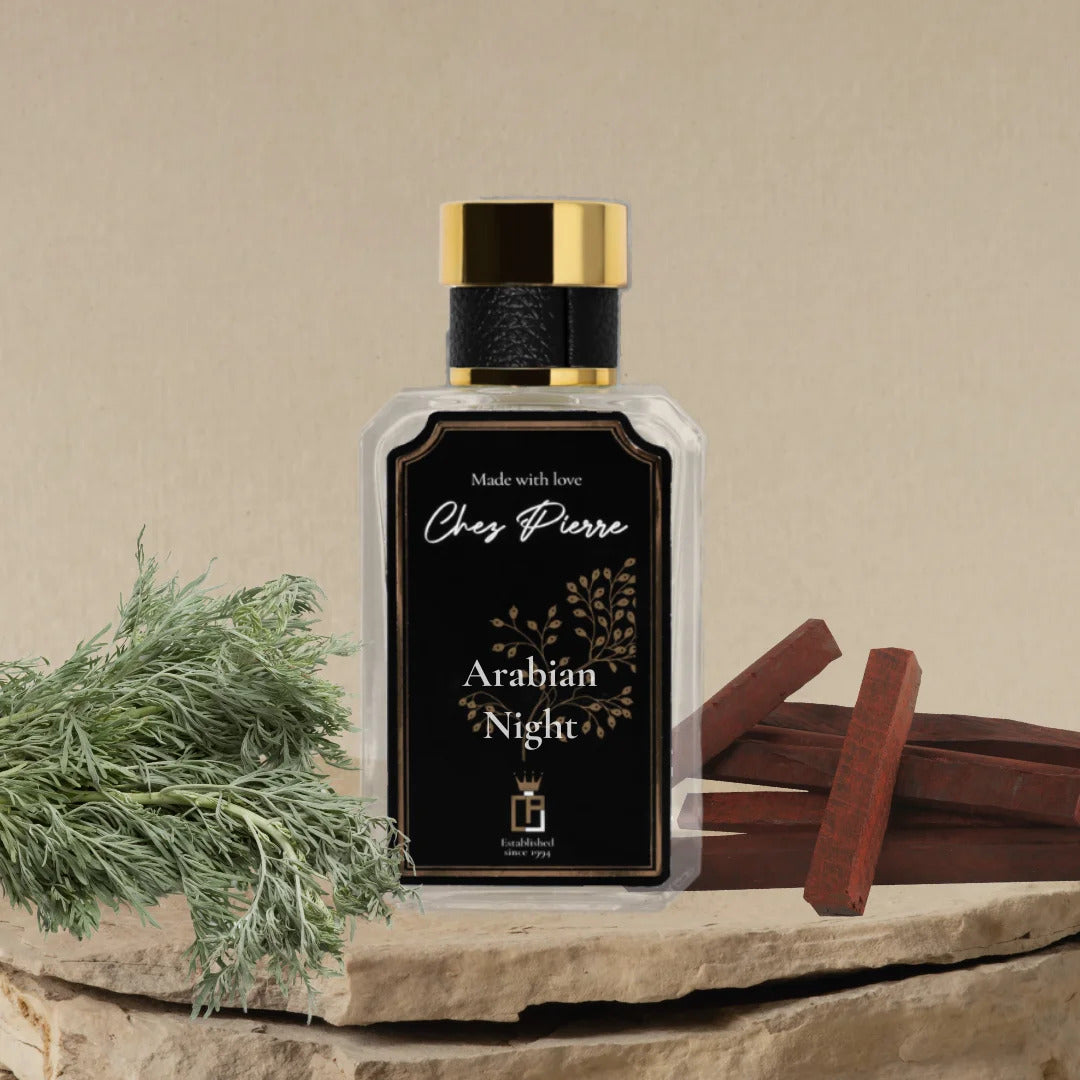 Arabian Night by Chez Pierre – inspired by Halfeti, Penhaligon’s, oriental woody French oil perfume from Opulent Perfumes UAE.
