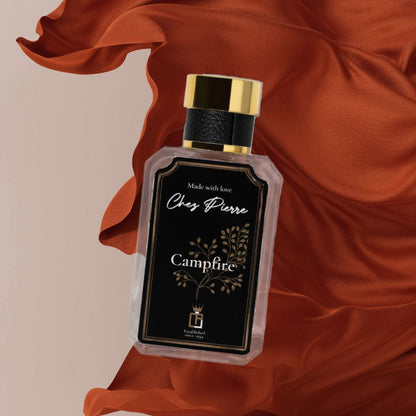 Campfire by Chez Pierre – inspired by The Fireplace, Maison Martin Margiela, smoky woody French oil perfume from Opulent Perfumes UAE.