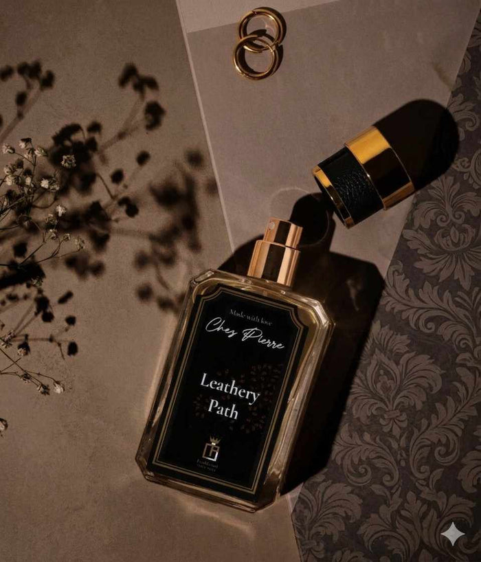 LEATHERY PATH — leather, amber and cedarwood Extrait de Parfum 50ml by Opulent Perfumes UAE