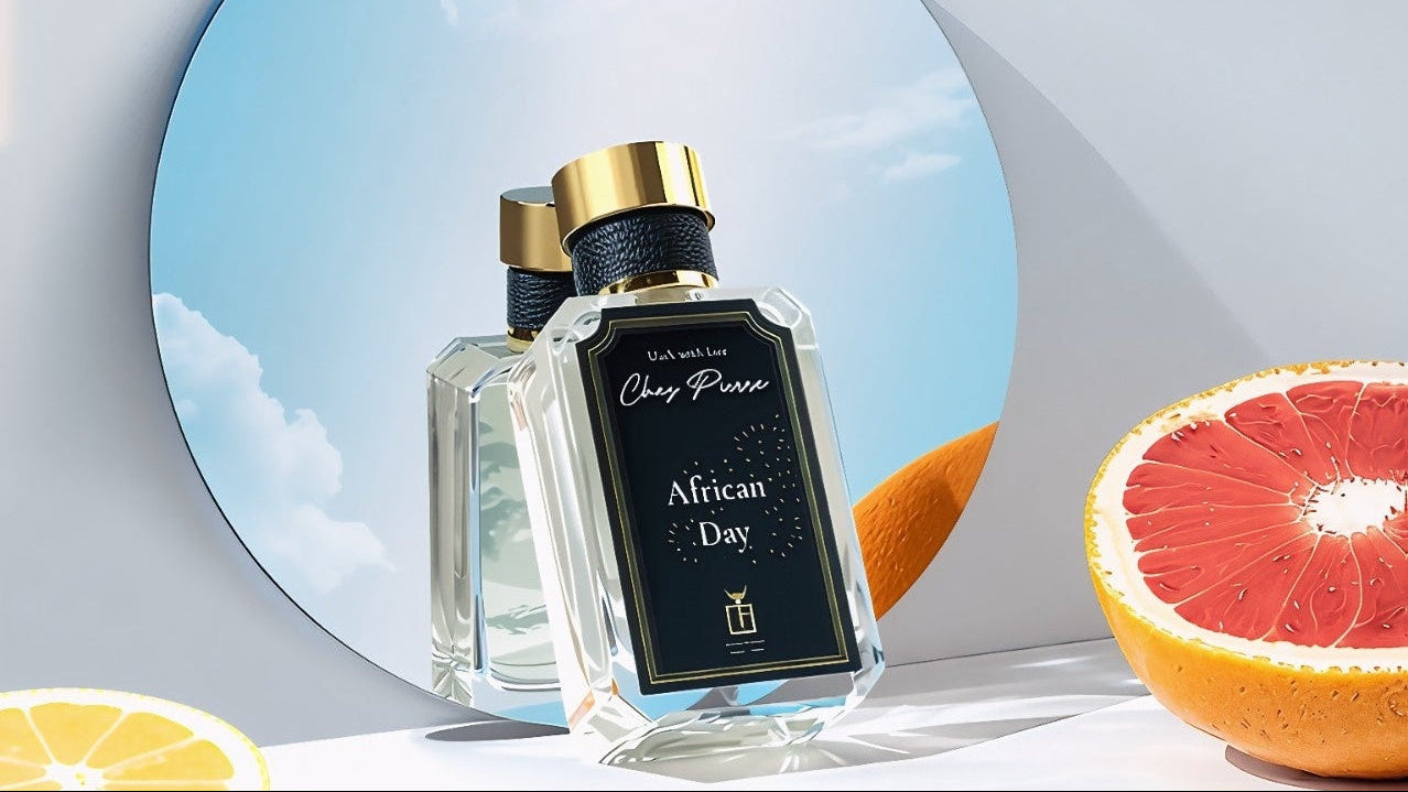 Opulent Perfumes  Fresh & Citrus perfume bottle on a clean background