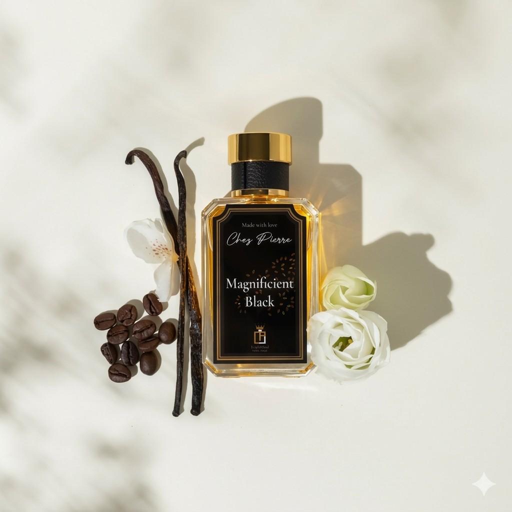 MAGNIFICENT BLACK — coffee, jasmine and vanilla Extrait de Parfum 50ml by Opulent Perfumes UAE