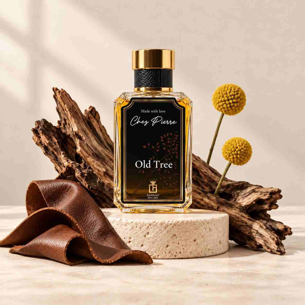 Luxury rich oud and leather oil perfume bottle, handcrafted unisex intense fragrance