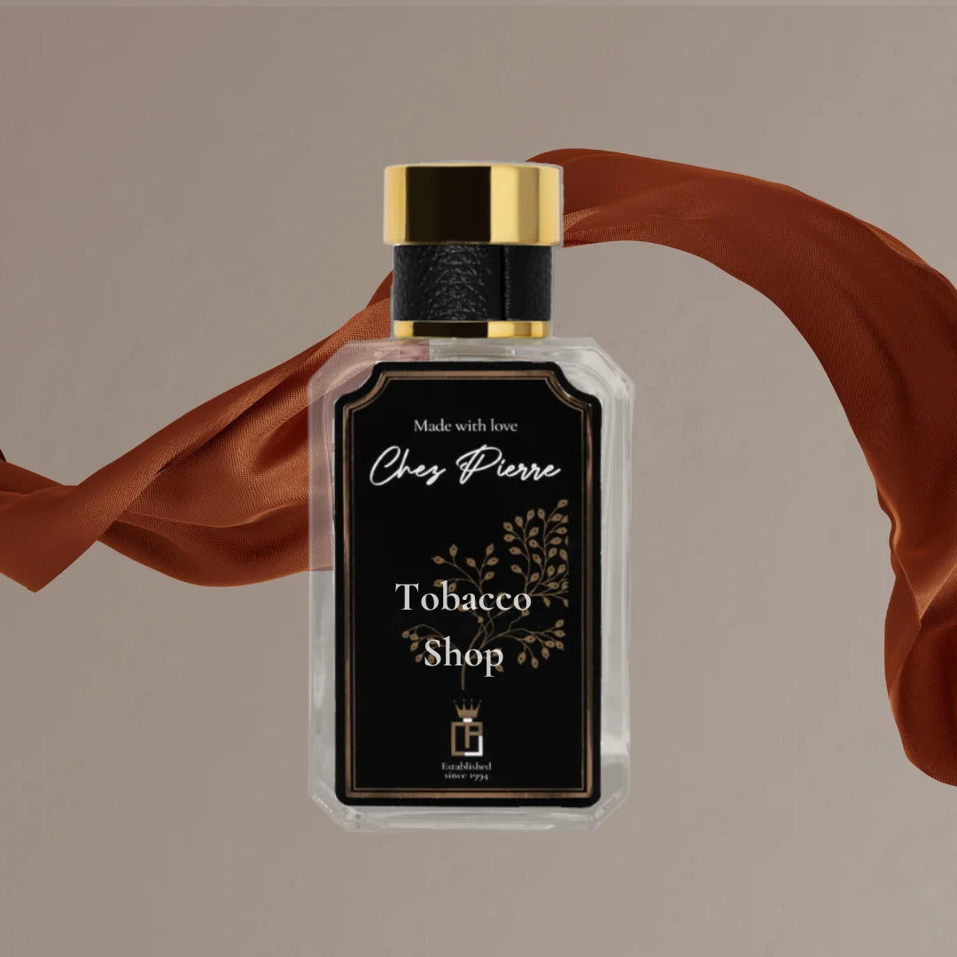 Tobacco Shop by Chez Pierre – inspired by Red Tobacco, Mancera, spicy amber French oil perfume from Opulent Perfumes UAE.